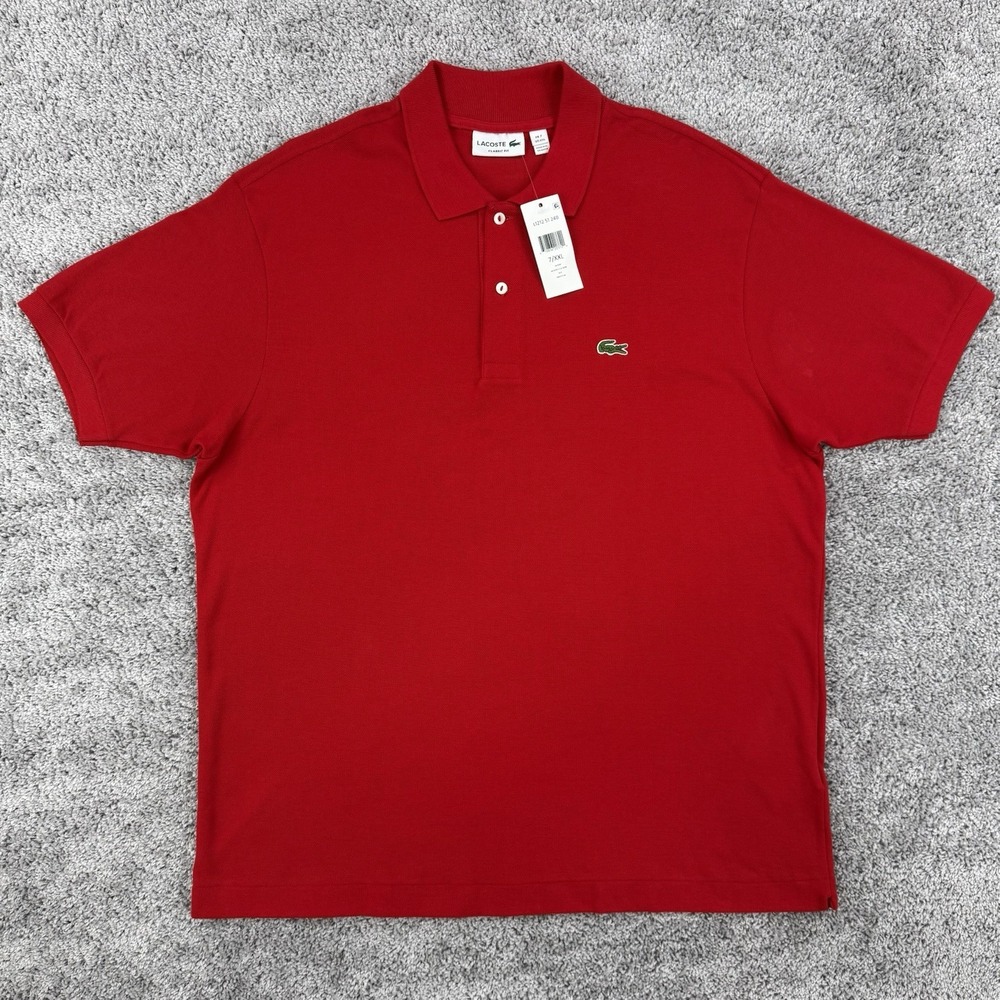 Lacoste Polo Men's XXL Red NWT Classic Fit Short Sleeve Cotton Preppy